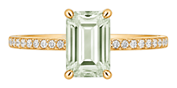 Bague pierre verte taille émeraude